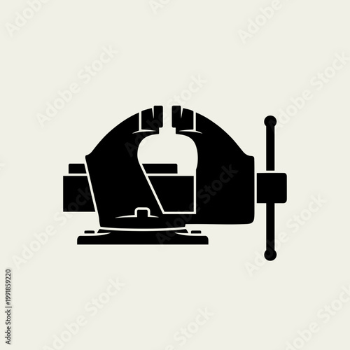 Black metal workshop vise tool.