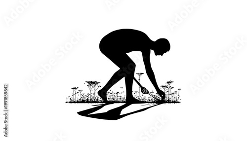 silhouette of a young woman