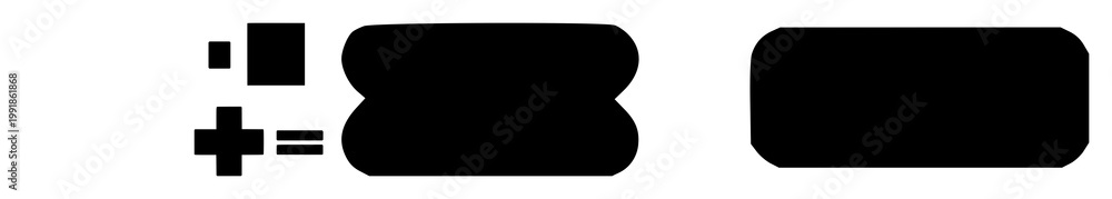 Obraz premium Minus icon set with solid black design on white background featuring subtract, dash, negative symbol with minimalist and simple graphics