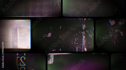 Flickering noisy grunge style film reel effect loop.
