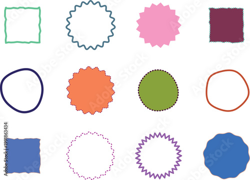 Abstract Shapes Variety Set on White Backdrop: Diverse Geometric Forms Arrangement, Creative Design Elements for Decoration, Artistic Illustrations, Graphic Resources, Isolated Silhouettes, Branding,
