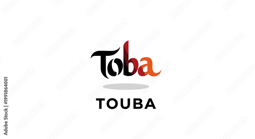 Fototapeta premium Elegant Toba Touba Logo Design on White Background.