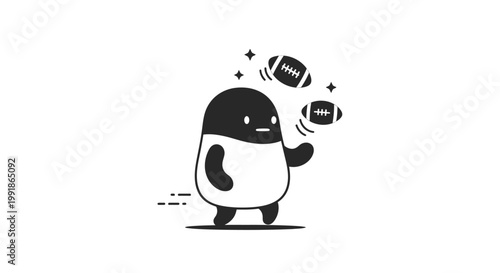 A cartoon penguin throwing a punch.