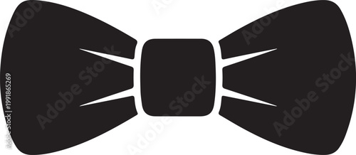 Abstract geometric design resembling a bow tie with angular lines and shapes silhouette vector icon