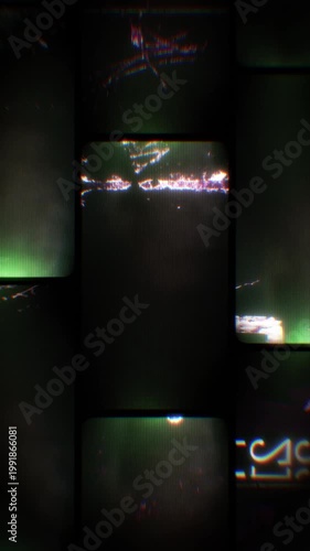 Flickering noisy grunge style film reel effect loop.
