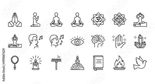 Spiritual and Meditation Icons Collection.