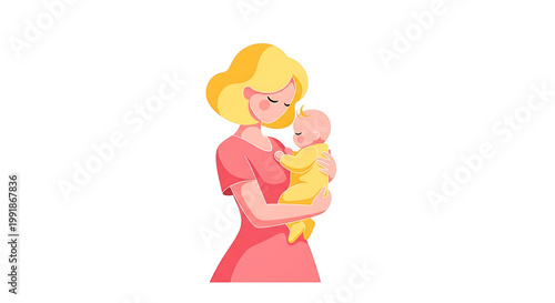 Mother holding baby in her arms, depicting love and family bond, gentle caring moment, parenting and childhood concept, motherly affection, woman nurturing infant