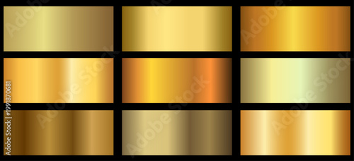 golden metallic gradient for text design and bulletin boards, infographics. Metallic gold gradient. golden palette
