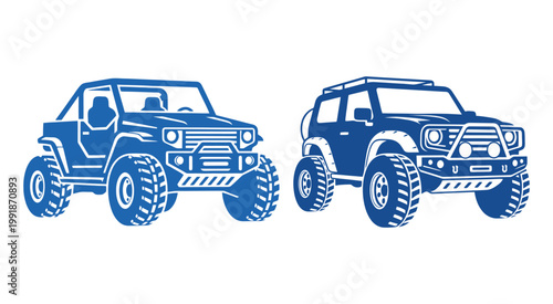 Rugged Off-Road Vehicle Icons Pack for Automotive Design