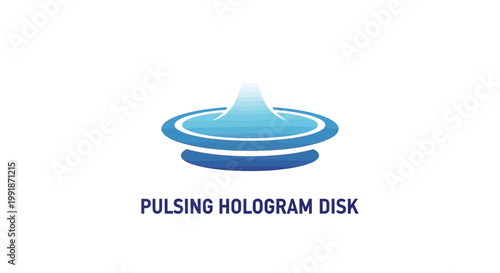 Futuristic Hologram Disk with Pulsating Light and Modern Design.