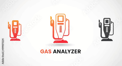 Gas Analyzer Icons - Modern Designs for Industrial Applications.
