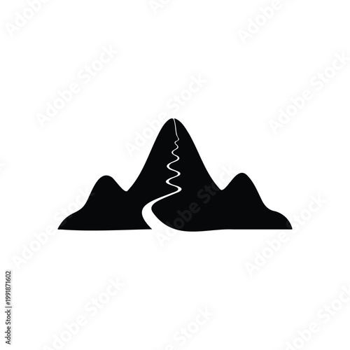 Mound silhouette icon vector flat design.