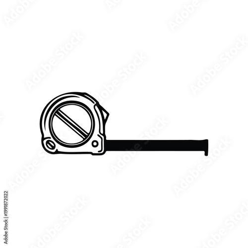 Tape measure silhouette icon vector flat design.