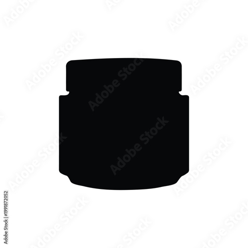 Cosmetic cream silhouette icon vector flat design.