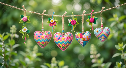 Ornamen Hati dengan Efek Bokeh