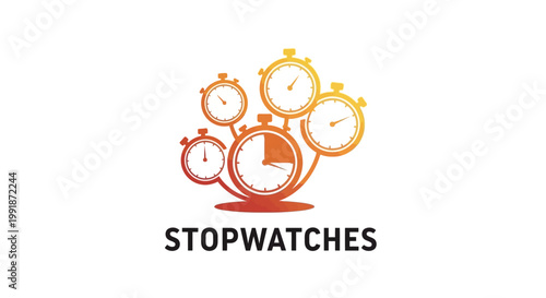 Graphic Illustration of Stopwatches Depicting Time Measurement and Precision.