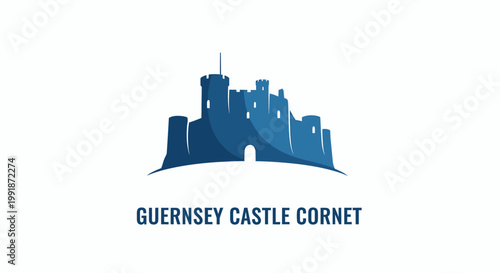 Guernsey Castle Cornet Silhouette - A Historic Fortress Icon.