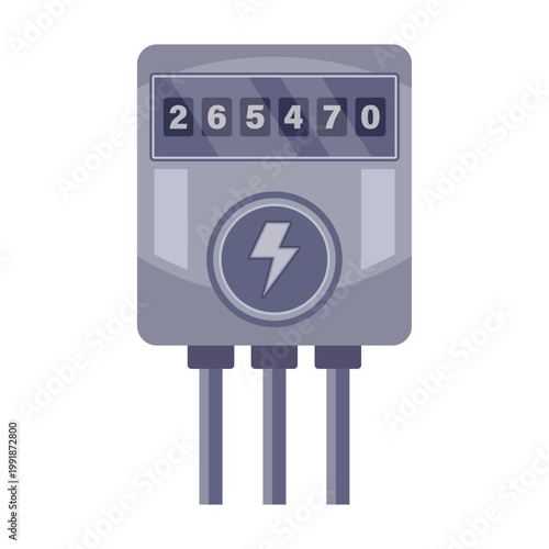 Electricity  power meter with numbers. Vector illustration.
