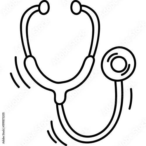 Hand Drawn Stethoscope Medical Icon