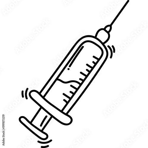 Hand Drawn Medical Syringe Doodle