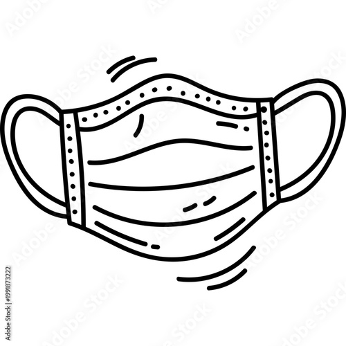 Hand Drawn Medical Face Mask Icon