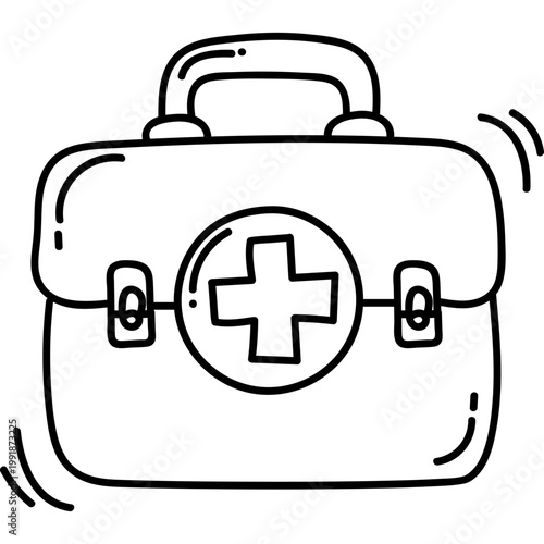 Hand Drawn Medical First Aid Kit Icon