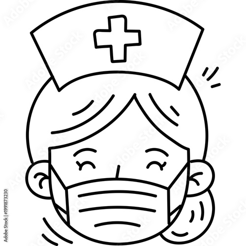 Nurse Wearing Medical Face Mask Icon