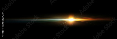 Canvastavla Colorful Light Burst and Horizontal Lens Flare Streak.