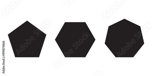 Hexagon shape symbol vector icon. polygon hexagon icon. vector illustration.