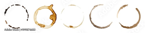 Coffee stain rings on white
