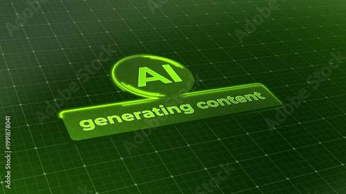 Video animation of a generative AI user interface during the loading process, which generates content and features a lighting effect. Futuristic user interface in action, artificial intelligence syste