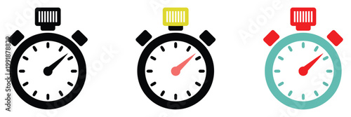 Stopwatch icon, modern line and flat style timer symbol for time tracking, productivity, fitness, and countdown applications, vector illustration