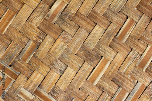 Close up of brown color wooden weave texture background