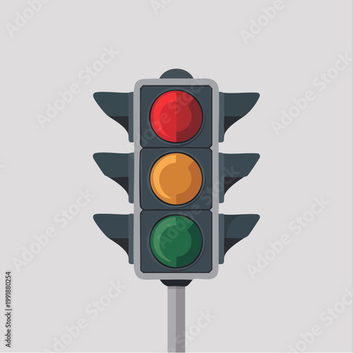Traffic light with red, yellow, and green lights