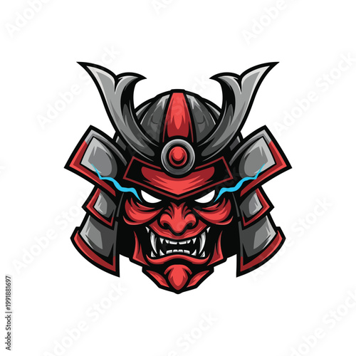 Samurai warrior helmet head japanese.