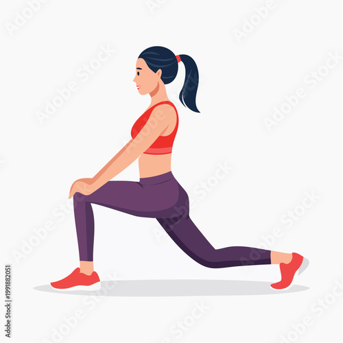 Woman Performing a Lunge Exercise
