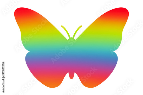 rainbow butterfly shapes, colorful symbol liquid design illustration