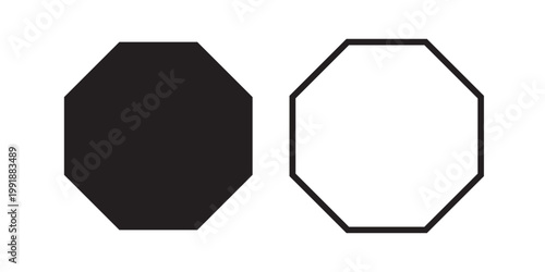 Hexagon icon of vector geometry hexagonal six sided polygon hexagon line