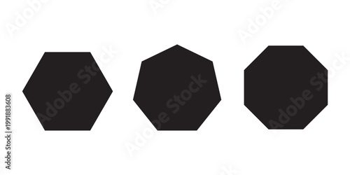 Hexagon icon of vector geometry hexagonal six sided polygon hexagon line