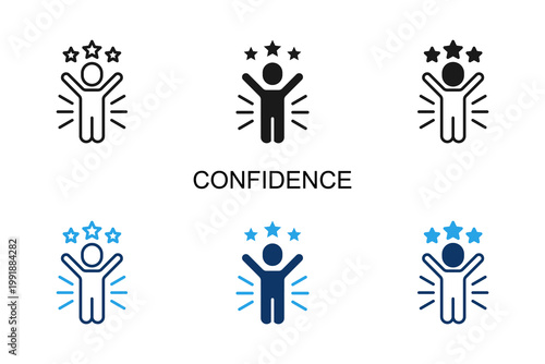 Confidence Icon Multi Style Vector Illustration
