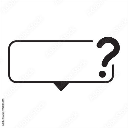 Speech bubble frame with question mark, asking and admiration signs, query FAQ