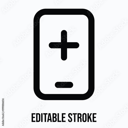 Health Care App Vector Icon, Medical Related Icon, Isolated Lineal Vector Icon.