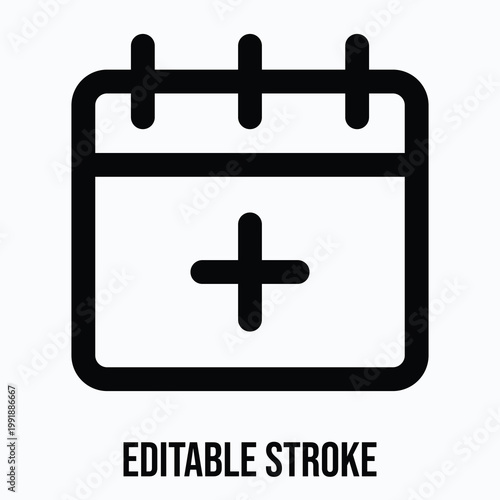 Calendar Vector Icon, Medical Related Icon, Isolated Lineal Vector Icon.