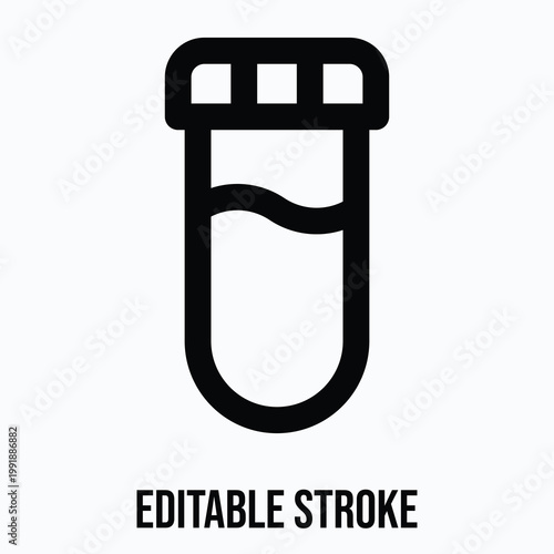 Test Tube Vector Icon, Medical Related Icon, Isolated Lineal Vector Icon.