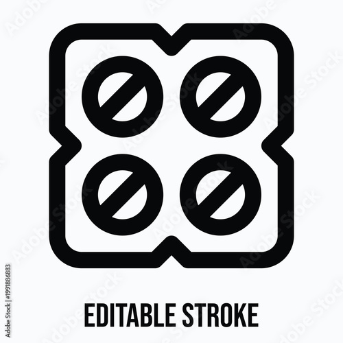 Tablet Vector Icon, Medical Related Icon, Isolated Lineal Vector Icon.