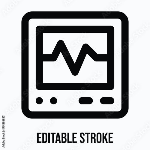Cardiogram Vector Icon, Medical Related Icon, Isolated Lineal Vector Icon.