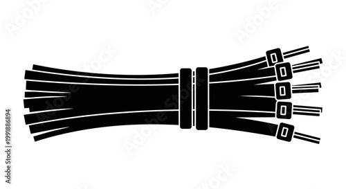 Black cable zip ties bundle.