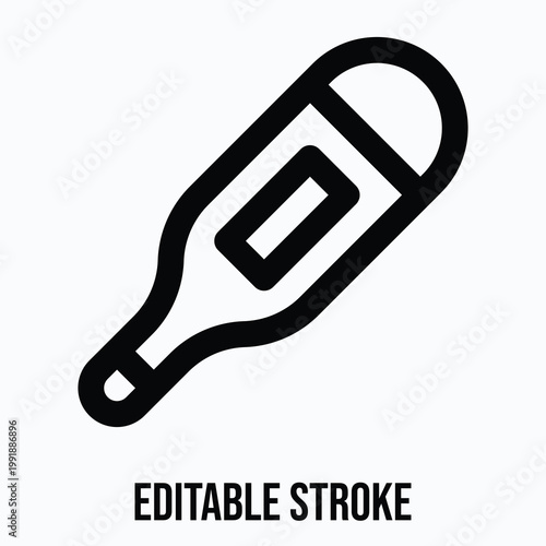 Thermometer Vector Icon, Medical Related Icon, Isolated Lineal Vector Icon.