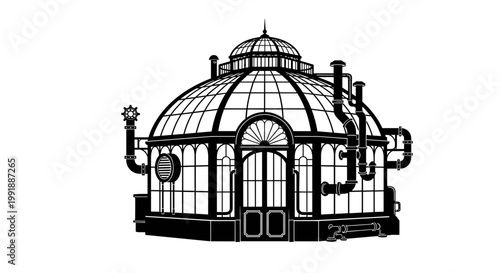 Glasshouse Structure Architecture Design.
