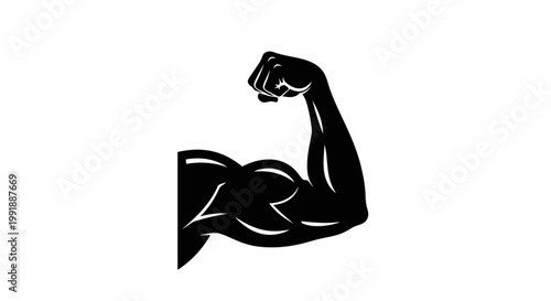 Muscular Arm Flexing Bicep Muscle.